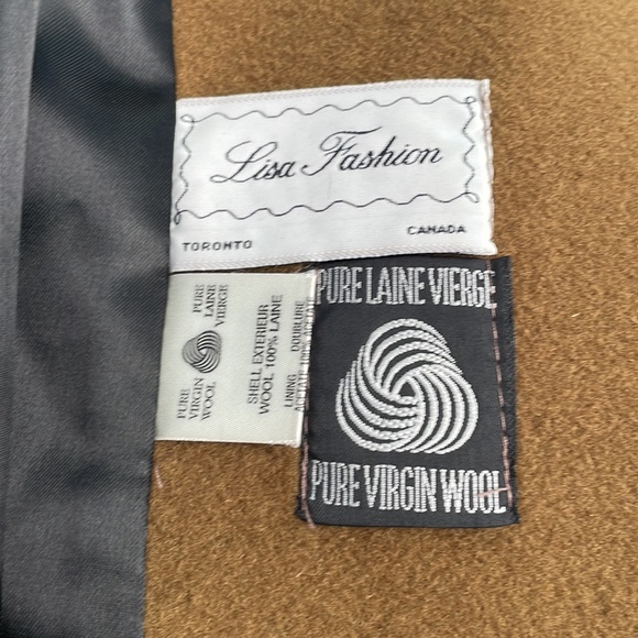 Vintage Pure Wool Double Breasted Coat Brown - Picture 4 of 4